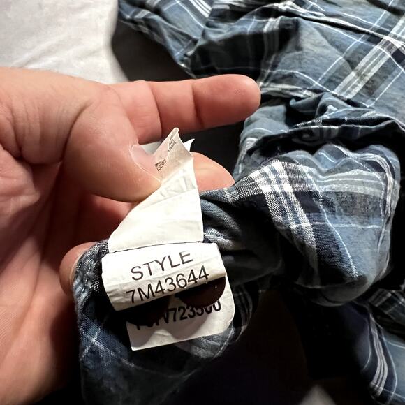Lucky Brand Men's Blue Plaid Shirt, XL, Untucked Fit - Picture 7 of 7